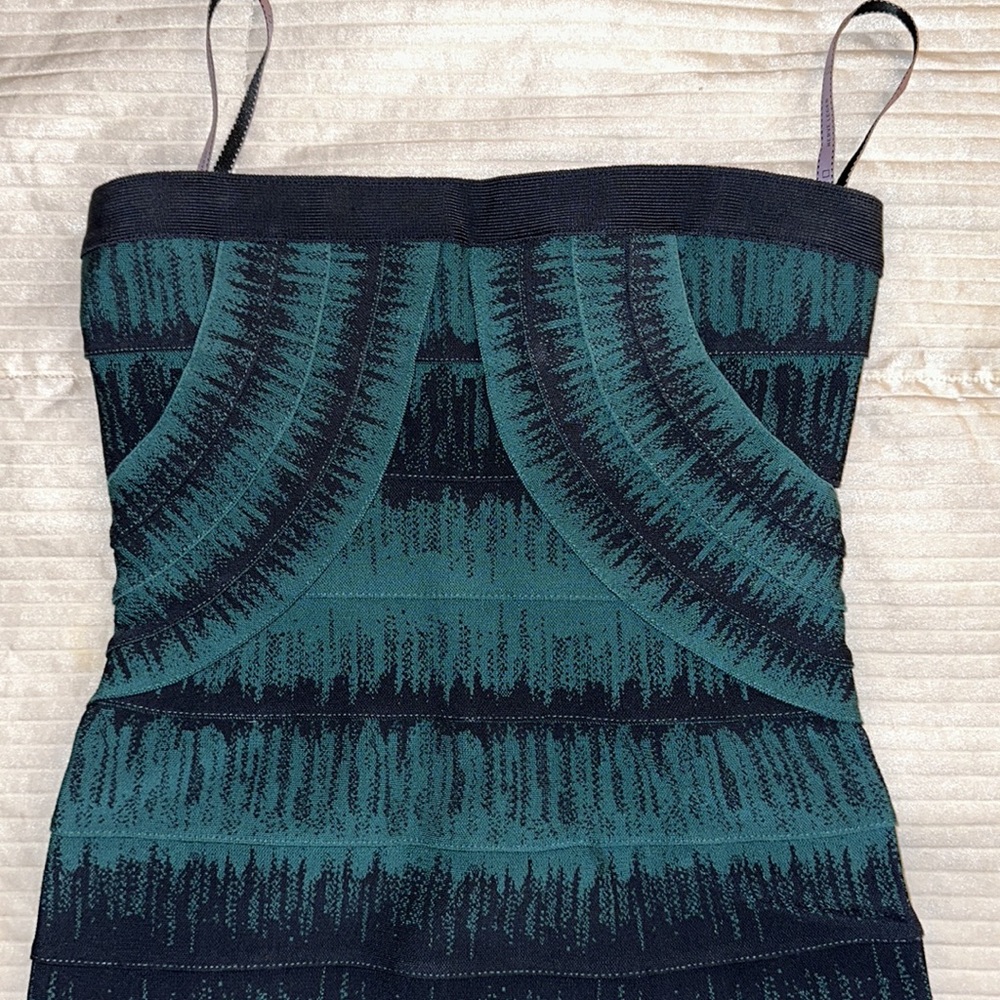 Herve Leger Lesley Ombré / Faded-Stitch Strapless Bandage Dress 👗 Small ❤️ HL - Picture 7 of 17